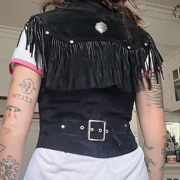 SOLD USA made harley davidson motorcycle vest - Picture 2 of 4